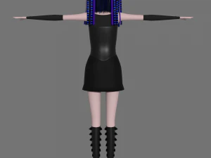 cybergoth cartoon female character 3D Model