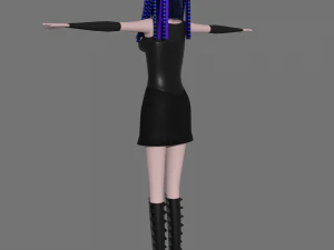 cybergoth cartoon female character 3D Model