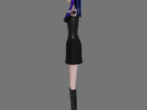 cybergoth cartoon female character 3D Model