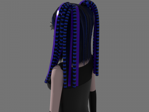 cybergoth cartoon female character Model 3D