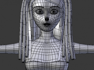 cybergoth cartoon female character Model 3D