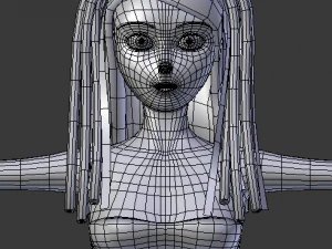 cybergoth cartoon female character 3D Model