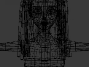 cybergoth cartoon female character 3D Model