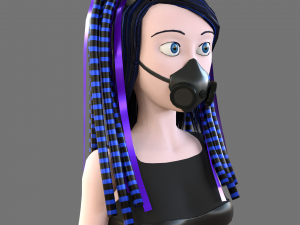 cybergoth cartoon female character 3D Model