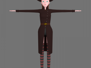 witch cartoon female character 3D Model