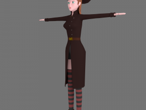 witch cartoon female character 3D Model