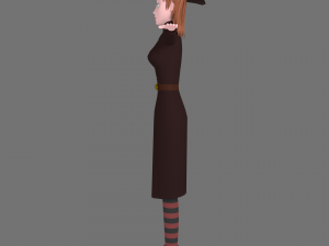 witch cartoon female character 3D Model