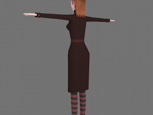 witch cartoon female character 3D Model