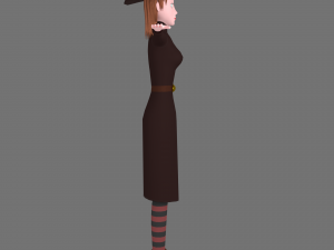 witch cartoon female character 3D Model