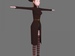 witch cartoon female character 3D Model