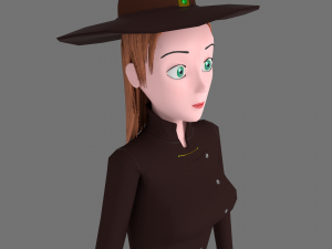 witch cartoon female character 3D Model