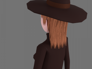 witch cartoon female character 3D Model