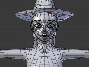 witch cartoon female character 3D Model