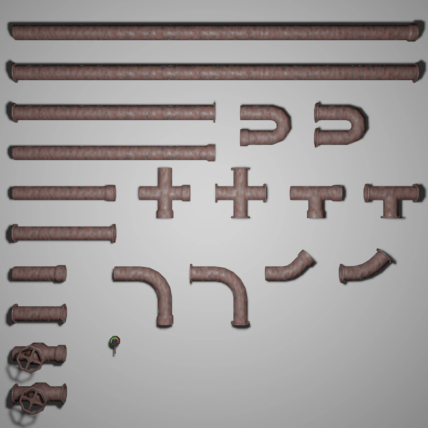 pipes set 3D Model .c4d .max .obj .3ds .fbx .stl .blend 