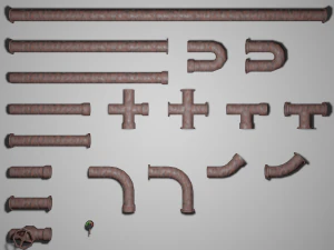 पाइप सेट 3D मॉडल