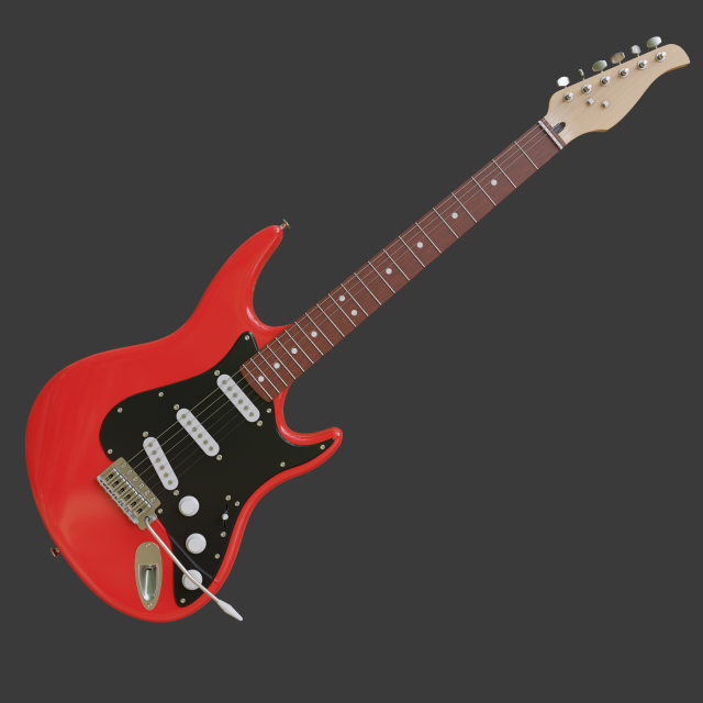electric guitar 3D Model .c4d .max .obj .3ds .fbx .stl .blend