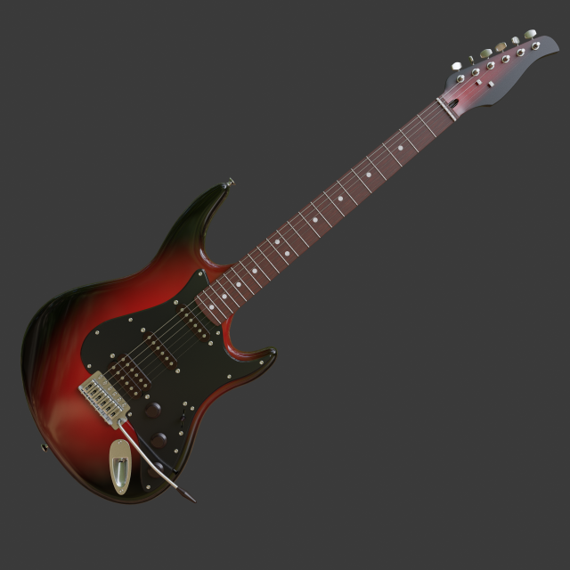 electric guitar v2 Modelo 3D .c4d .max .obj .3ds .fbx .stl .blend 