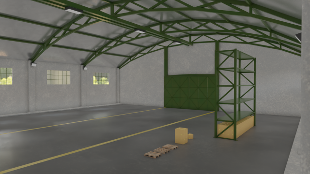 warehouse 3D Модель .c4d .max .obj .3ds .fbx .stl .blend 