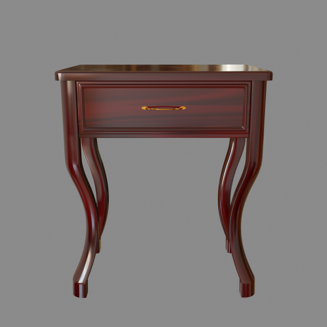 bedside table 3D Model .c4d .max .obj .3ds .fbx .stl .blend