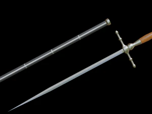 dagger stiletto with sheath 3D Model