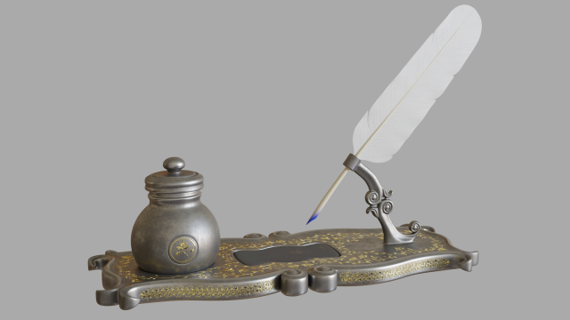 inkwell 3D Model .c4d .max .obj .3ds .fbx .stl .blend 