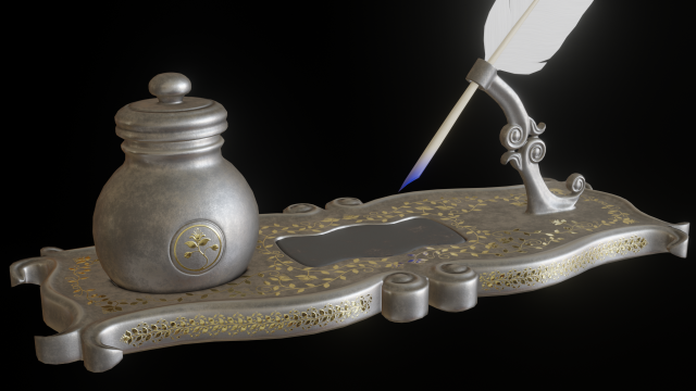 inkwell low-poly version Modello 3D .c4d .max .obj .3ds .fbx .stl .blend 