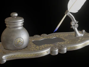 calamaio versione low-poly Modello 3D