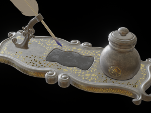 inkwell low-poly version Modello 3D