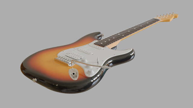 electric guitar stratocaster hss 3D Модель .c4d .max .obj .3ds .fbx .stl .blend 