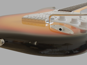 electric guitar stratocaster hss 3D Модель