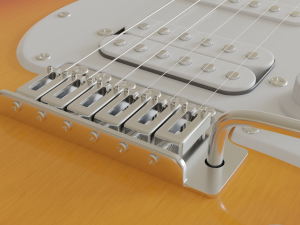electric guitar stratocaster hss 3D Модель