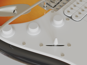 electric guitar stratocaster hss 3D Модель