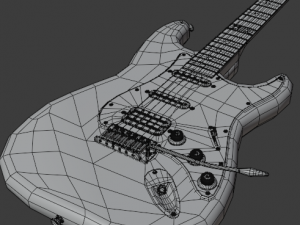 electric guitar stratocaster hss 3D Модель