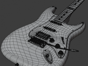 electric guitar stratocaster hss 3D Модель