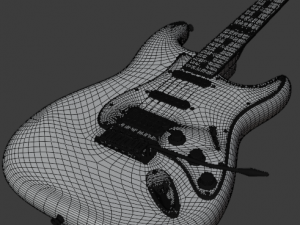 electric guitar stratocaster hss 3D Модель