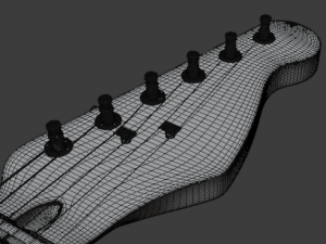 electric guitar stratocaster hss 3D Модель