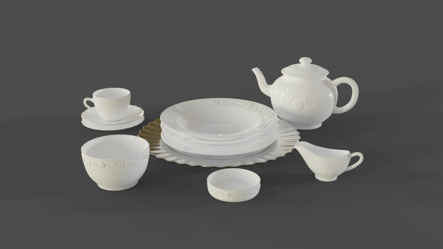 crockery 3D Model .c4d .max .obj .3ds .fbx .stl .blend