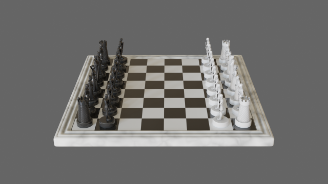 chess set 3D Model .c4d .max .obj .3ds .fbx .stl .blend 