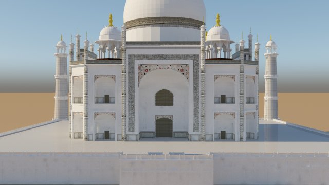 taj mahal mausoleum Model 3D .c4d .max .obj .3ds .fbx .stl .blend 