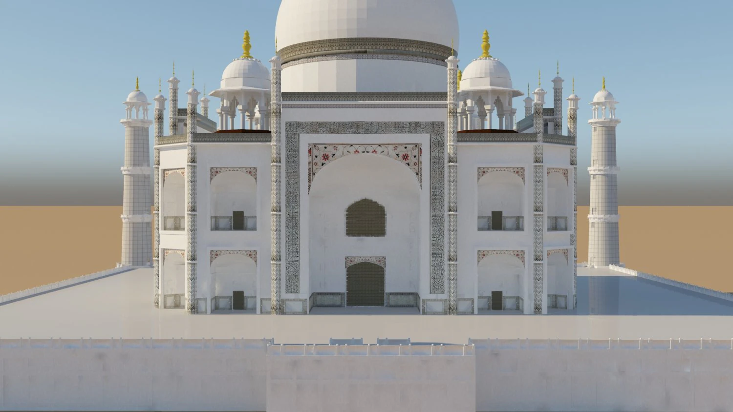 taj mahal mausoleum 3D Model .c4d .max .obj .3ds .fbx .stl .blend 