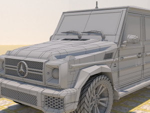high poly mercedes benz g550 g-wagen 3D Model