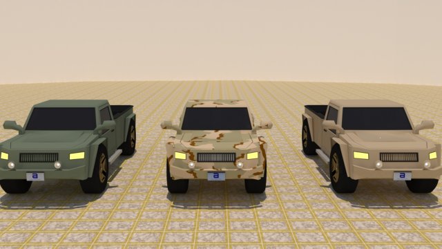 4x4 2 door military pick-up truck 3D 모델 .c4d .max .obj .3ds .fbx .stl .blend 