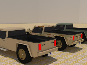 4x4 2 door military pick-up truck 3D 모델