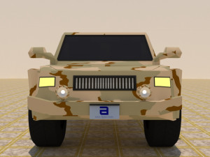 4x4 2 door military pick-up truck 3D 모델
