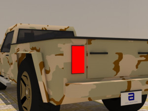 4x4 2 door military pick-up truck 3D 모델