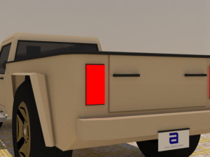 4x4 2 door military pick-up truck 3D 모델
