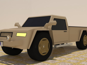 4x4 2 door military pick-up truck 3D 모델