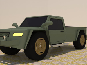 4x4 2 door military pick-up truck 3D 모델