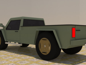 4x4 2 door military pick-up truck 3D 모델