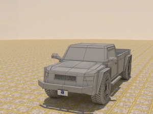 2 door 4x4 truck 3D Model